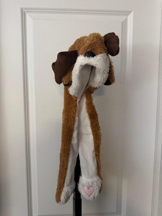 Other - Plush Dog Hat & Scarf for Pets - Brown with White Trim